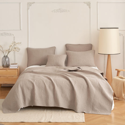 Elegant Matelasse Cotton Quilted Bedspread Set