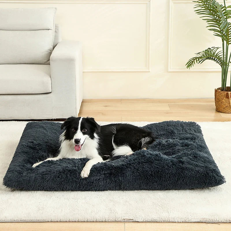 Soft Long Plush Pet Bed for Dogs & Cats – Cozy Basket Cushion Mattress for Sleeping